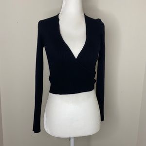 Zara black wrap sweater